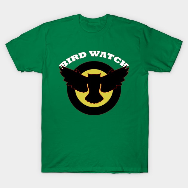 Bird Watch with Owl Silhouette T-Shirt by outrigger